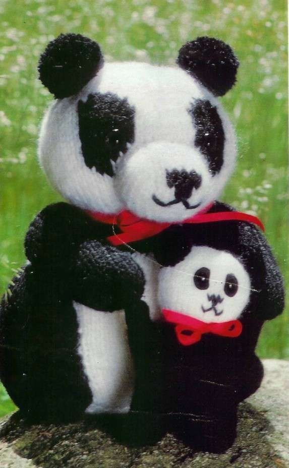 tricoter un doudou panda